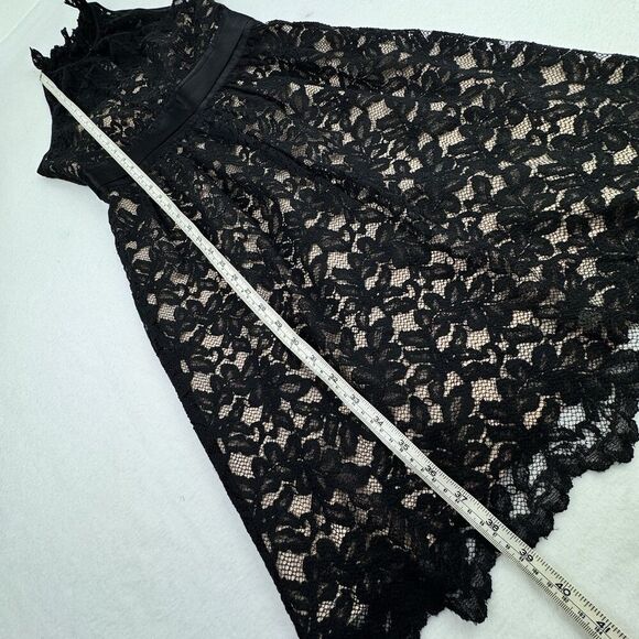 Banana Republic Women Lace Dress Sz 2 Black High Neck Sleeveless Classic Evening - Picture 16 of 16